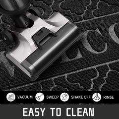 Welcome Mat Outdoor Indoor, 29.5X17 All-Season Waterproof Front Door Mat, All-Weather Heavy Duty Doormat, Low Profile Porch Patio Entrance Mat, Non Slip outside Mat, Black