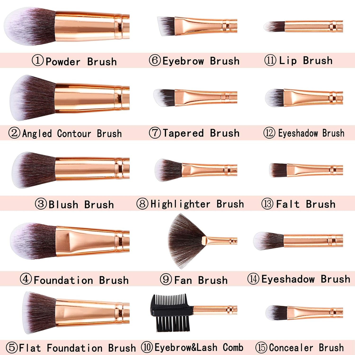 Makeup Brushes 15Pcs Marble Makeup Brush Set Premium Synthetic Kabuki Powder Blush Contour Foundation Concealer Eyeshadow Brushes with Makeup Sponge Make up Tool a Grey