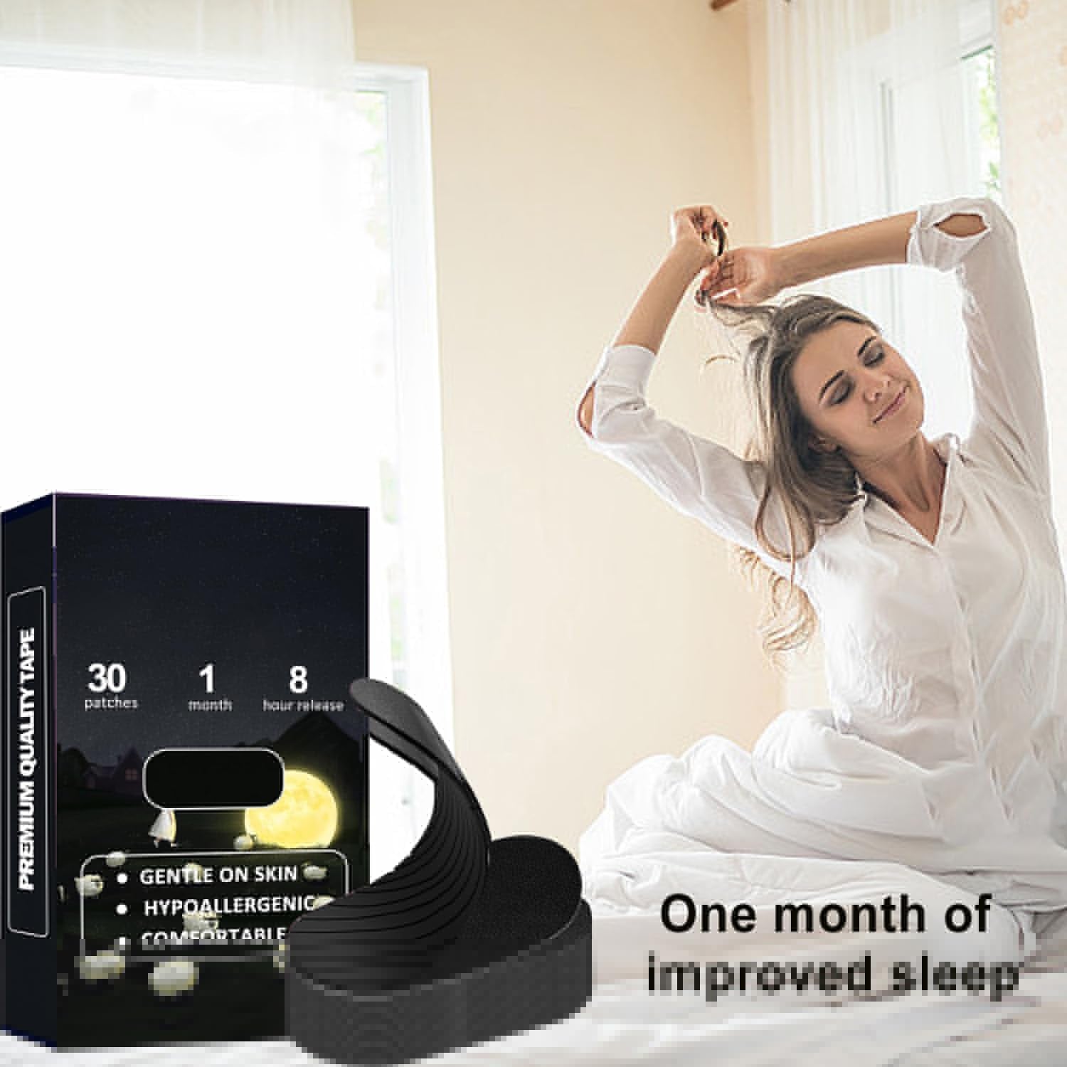 Glam 60 Pack Mouth Tape for Sleeping - Pain Free Removal, Hypoallergenic, Latex Free & Gentle on Skin - Skin Friendly Adhesive Cotton Tape