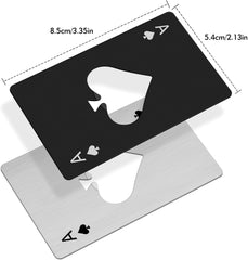 Glam 6PCS Poker Card Stainless Steel Bottle Opener - 3 Black & 3 Silver Poker Themed Cap Openers