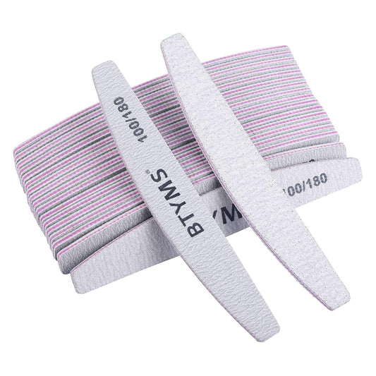 25 Pcs 100/180 Grit Nail Files and Buffers Professional Double Sided Emery Boards Manicure Tool for Acrylic Nails