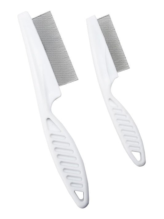 2 PCS Flea Comb for Dogs and Cats - Promotes Hair Growth and Removes Loose Hair, Knots