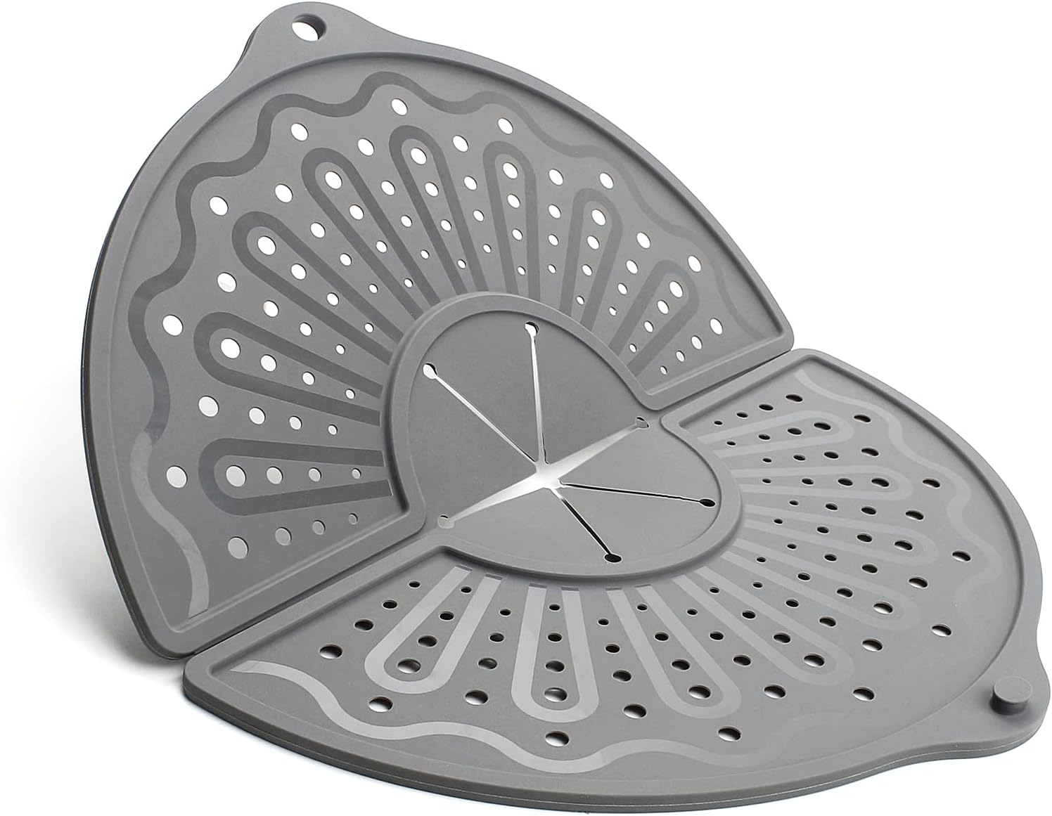 Glam Silicone Splatter Screen for 10, 11 and 12 Inch Frying Pan, Foldable Splash Guard, Multi-Use Grease Splatter Guard/Trivet Mat, 12" Non-Stick Oil Splatter Guard, Dishwasher Safe, BPA Free, Gray