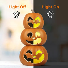 Glam Halloween Pumpkin Lantern-Jack O Lantern- Holiday Pre-Lit Pumpkin Lights-Halloween Decoration for Outdoor and Indoor- Waterproof and ETL Certified Light with Two Safety Fuse- 17'' Tall