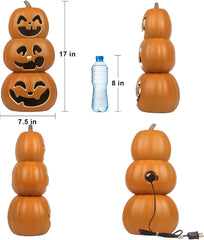 Glam Halloween Pumpkin Lantern-Jack O Lantern- Holiday Pre-Lit Pumpkin Lights-Halloween Decoration for Outdoor and Indoor- Waterproof and ETL Certified Light with Two Safety Fuse- 17'' Tall