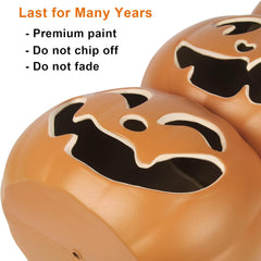 Glam Halloween Pumpkin Lantern-Jack O Lantern- Holiday Pre-Lit Pumpkin Lights-Halloween Decoration for Outdoor and Indoor- Waterproof and ETL Certified Light with Two Safety Fuse- 17'' Tall