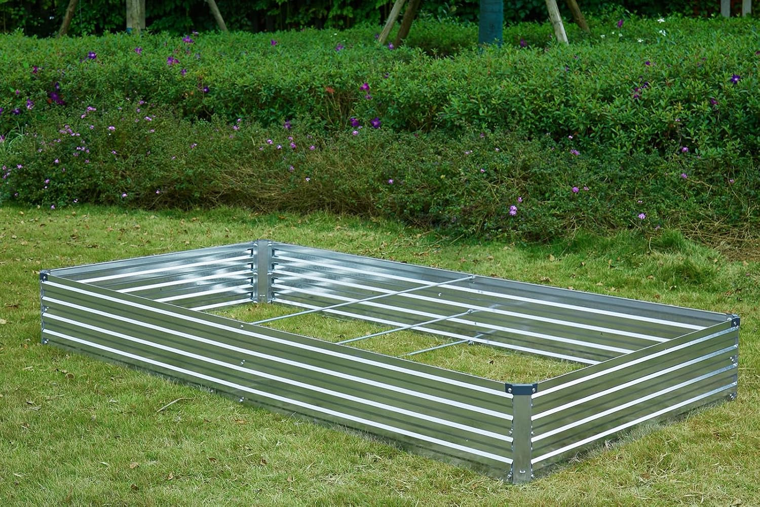 2 Pack 6X3X1Ft Galvanized Raised Garden Beds Kit Outdoor Metal Gardening Planter Box for Vegetable Elevated Flower Herbs,Silver