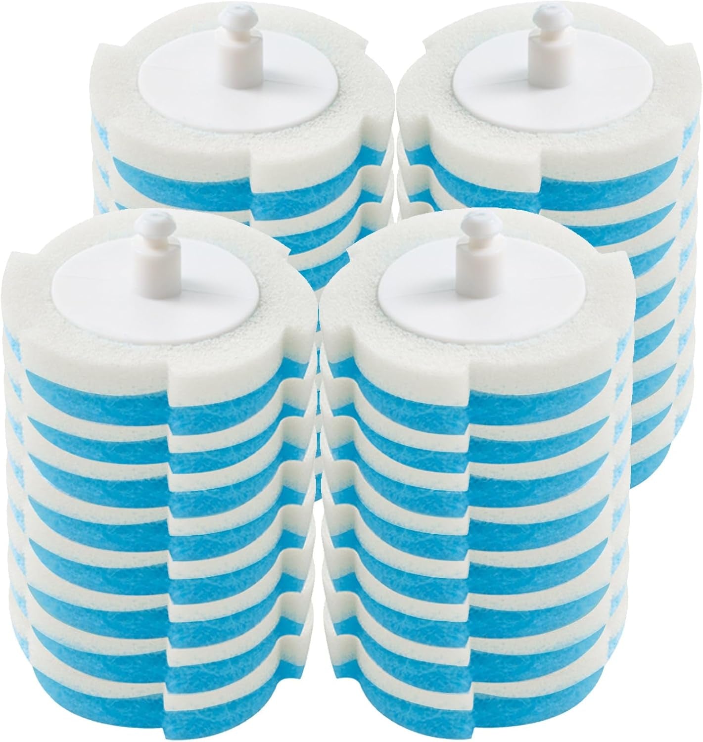 Disposable Toilet Brush and Holder Set with 16 Refills,Compact Bathroom Toilet Scrubber Cleaning Supplies Wall Mounted Toilet Bowl Brush Cleaner Long Handle Wand for Bath Tub Sink, White (32 Refills)