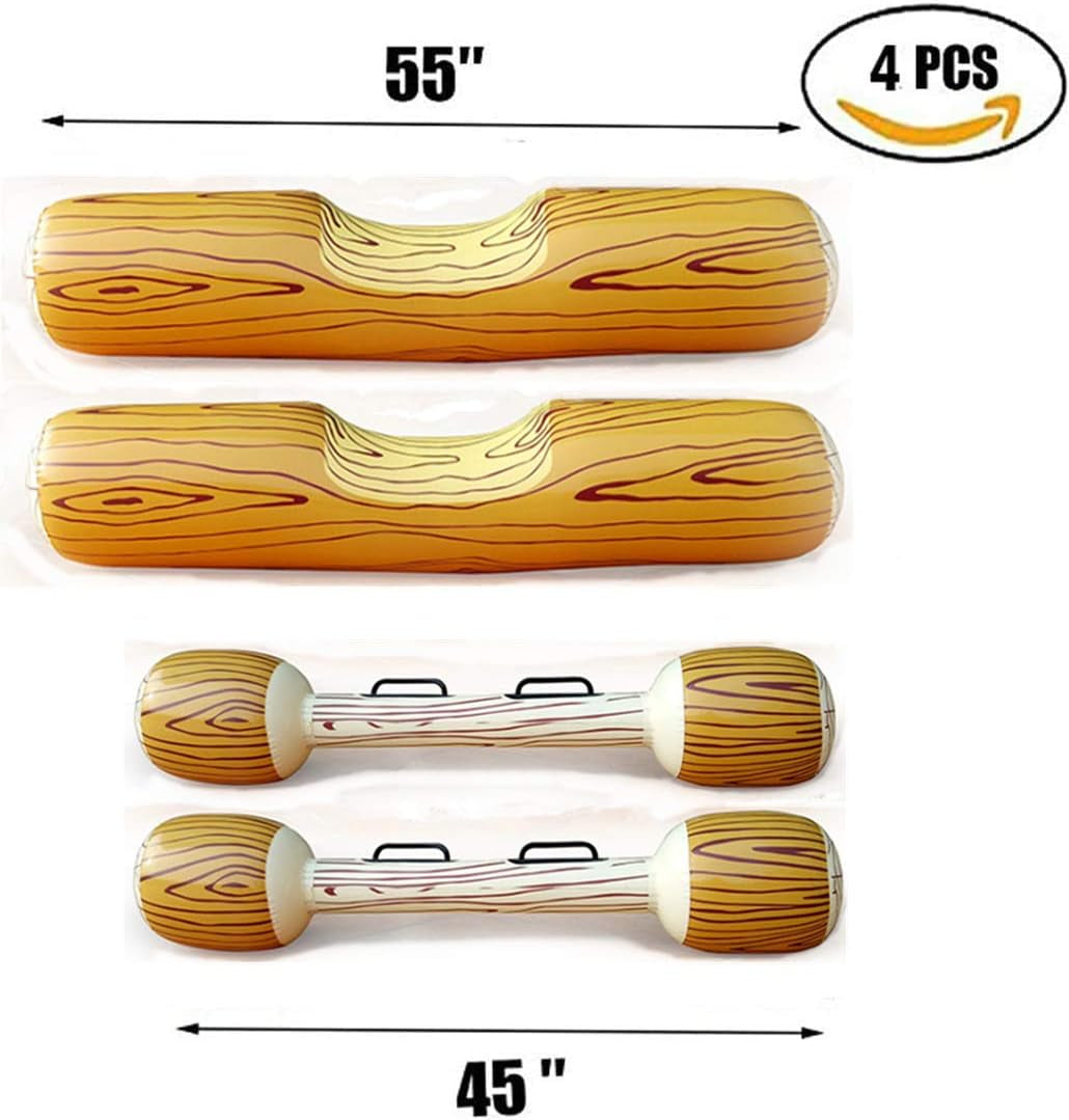 4 Pcs Set Inflatable Floating Row Toys, Adult Children Pool Party Water Sports Games Log Rafts to Float Toys