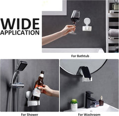 Glam Waterproof Wine Holder for Shower, Suction Cup Shower Drink Holder for Beer, Wine