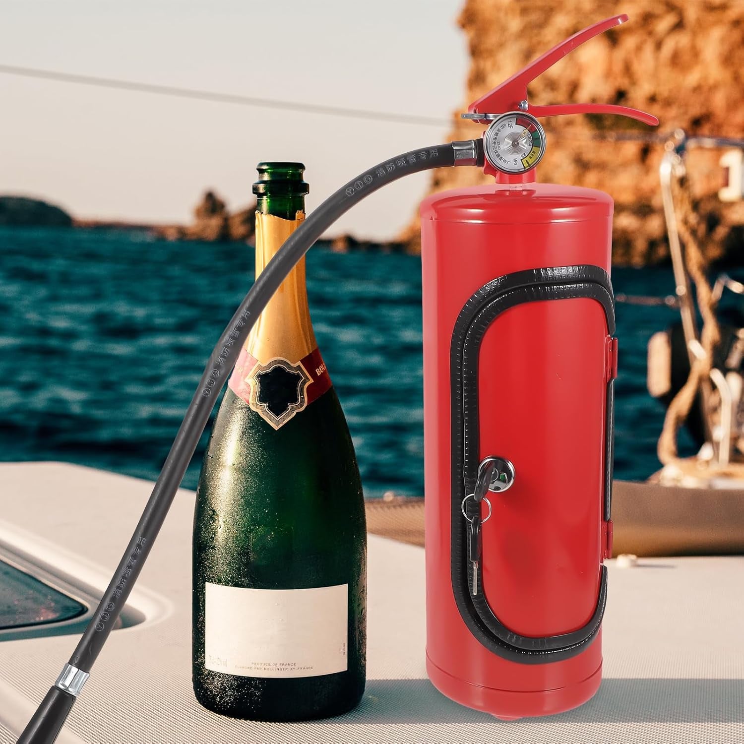 Glam Fire Extinguisher Wine Metal Storage Case Whiskey Container