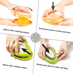 Onion Storage and Avocado Saver Set - Ideal for Red Onion, Guacamole, Tomato - Doubles as Garlic Keeper - 4-Piece Kit