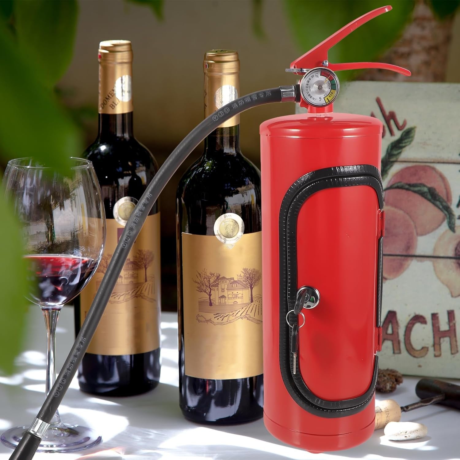 Glam Fire Extinguisher Wine Metal Storage Case Whiskey Container