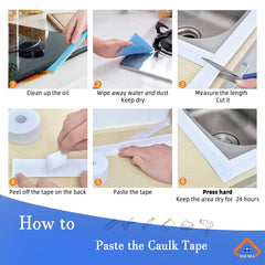 Glam Caulking Sealing Tape for Bathroom, Toilet, Kitchen Countertop, Bathroom, Toilet