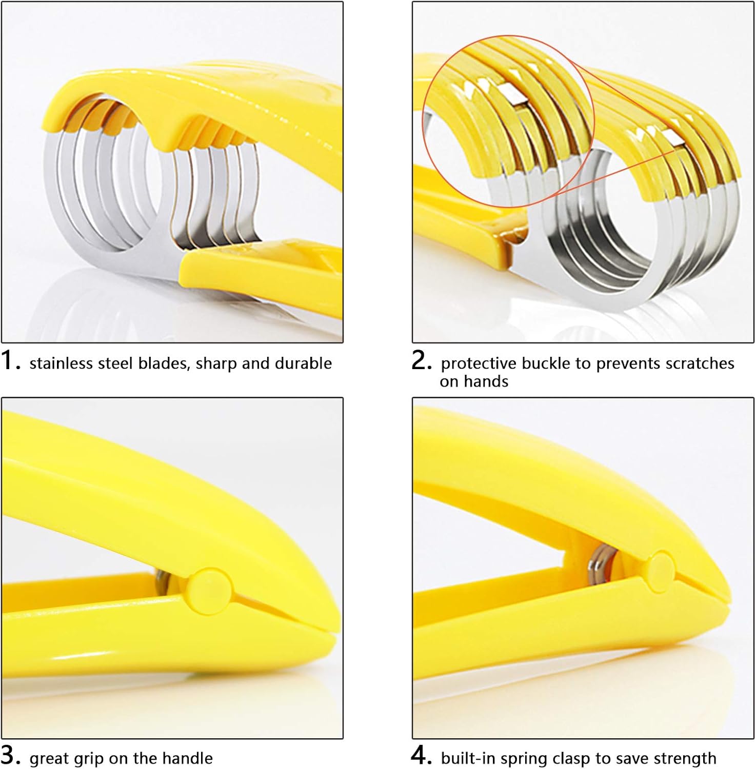 Glam Banana Slicer + Stainless Steel Fruit and Vegetable Salad Peeler Cutter Kitchen Tools for Banana, Strawberry, Grape