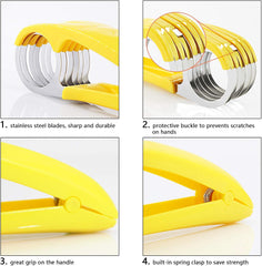 Glam Banana Slicer + Stainless Steel Fruit and Vegetable Salad Peeler Cutter Kitchen Tools for Banana, Strawberry, Grape
