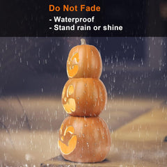 Glam Halloween Pumpkin Lantern-Jack O Lantern- Holiday Pre-Lit Pumpkin Lights-Halloween Decoration for Outdoor and Indoor- Waterproof and ETL Certified Light with Two Safety Fuse- 17'' Tall