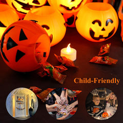 Glam 8PCS Halloween Pumpkin Buckets, Mini Portable Pumpkin Buckets Trick or Treat Buckets for Party Birthday Halloween Family Gatherings