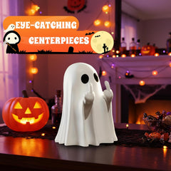 Glam Halloween Ghost Figurine-Spooky & Cute Ghost Statue for Home, Desk, Party Decor | Funnyghost Halloween Decor Indoor
