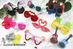 Luau Party Sunglasses - 9 Pairs Funny Hawaiian Glasses, Tropical Fancy Dress Props, Fun Summer Kids Party Favors, Beach Themed Party Supplies Decoration