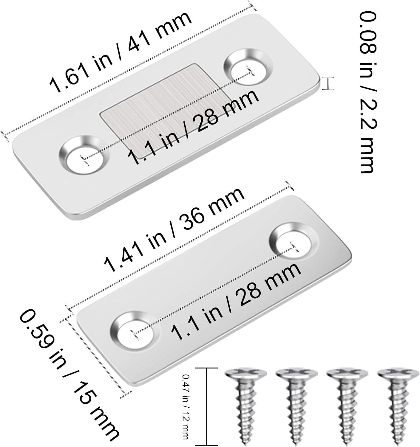 Cabinet Magnetic Catch 4 Pack Ultra Thin Cabinet Door Magnetic Catch for Drawer Magnets Adhesive Cabinet Latch Magnetic Closures for Kitchen Closet Door Closing Magnetic Door Catch Closer