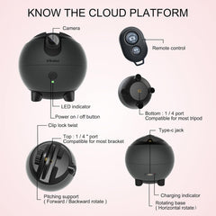 Glam Auto Tracking Phone Holder, Auto Face Tracking Tripod, 360° Rotation Face Body Phone Tracking Tripod, Ai-Powered Face Tracking,No APP Live Vlog Tiktok Video-Grey Compatible with Iphone 17 Pro Max