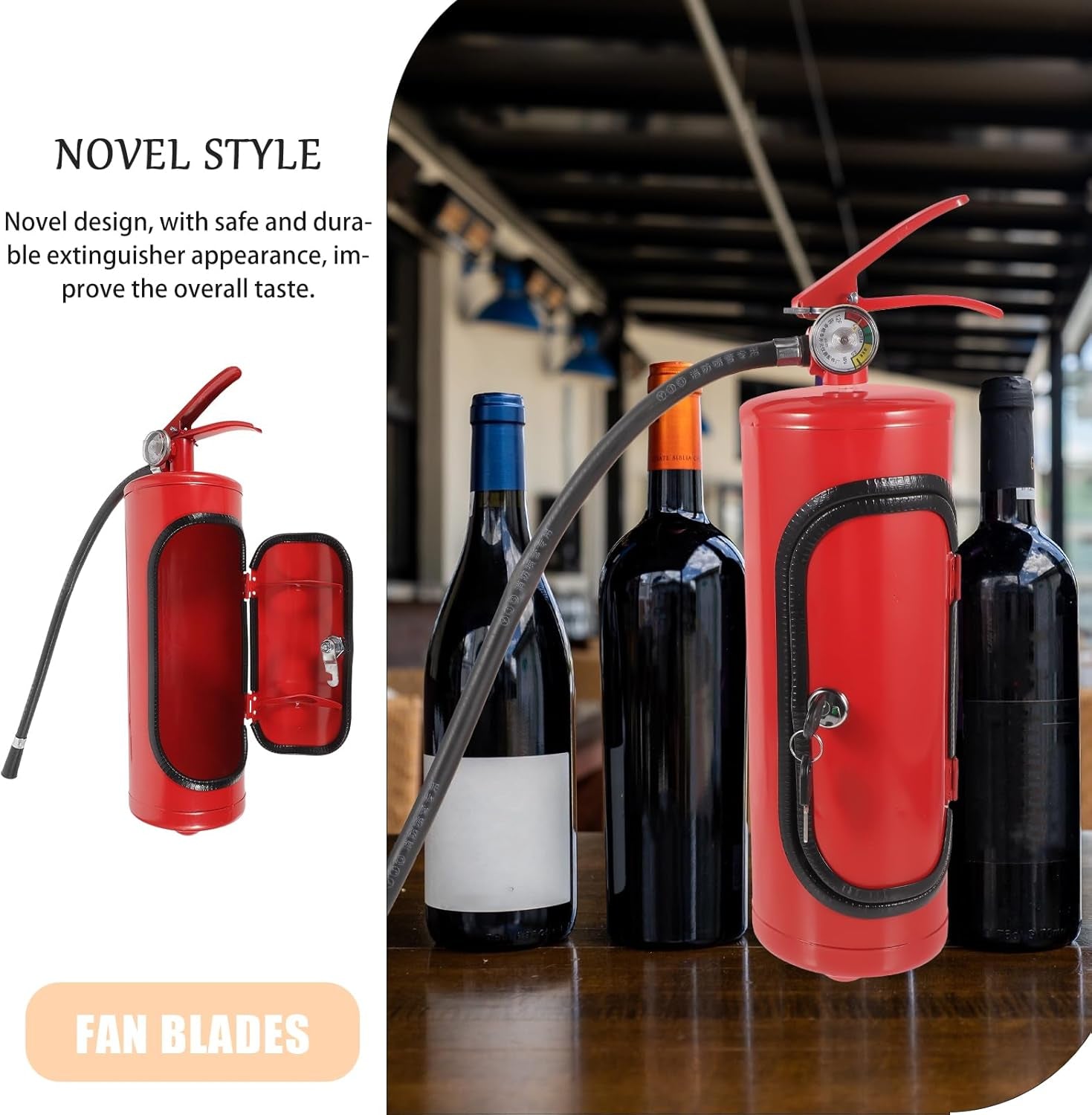 Glam Fire Extinguisher Wine Metal Storage Case Whiskey Container