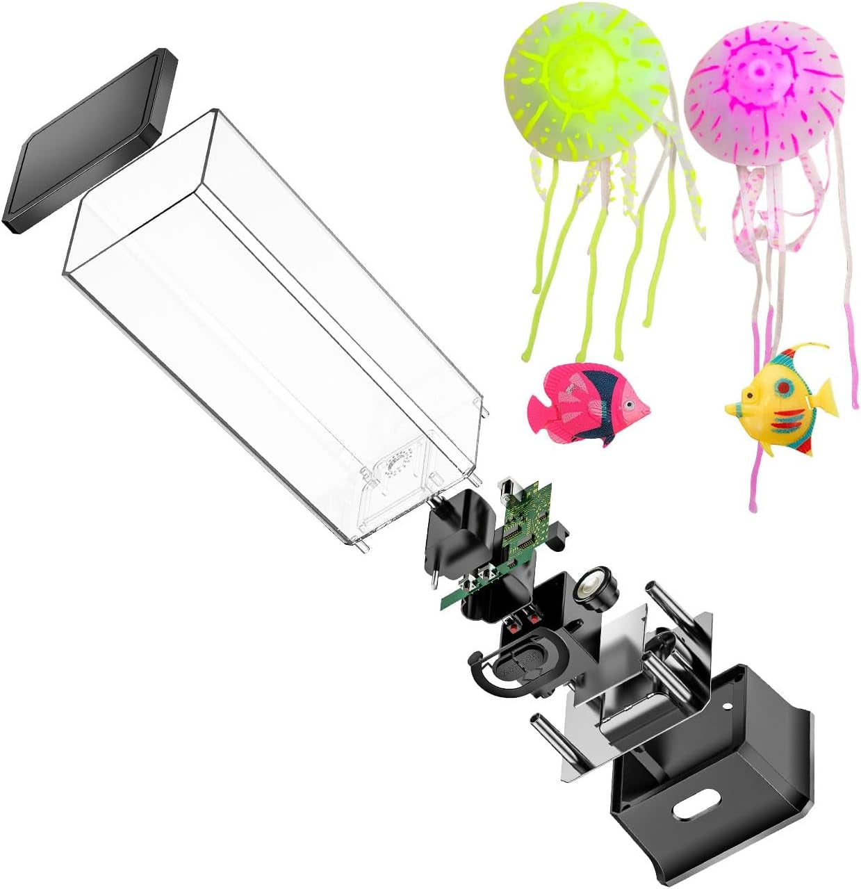 Glam Electric Jellyfish Tank Table Lamp with Color Changing Light Gift for Kids Men Women Home Deco for Room Mood Light for Relax