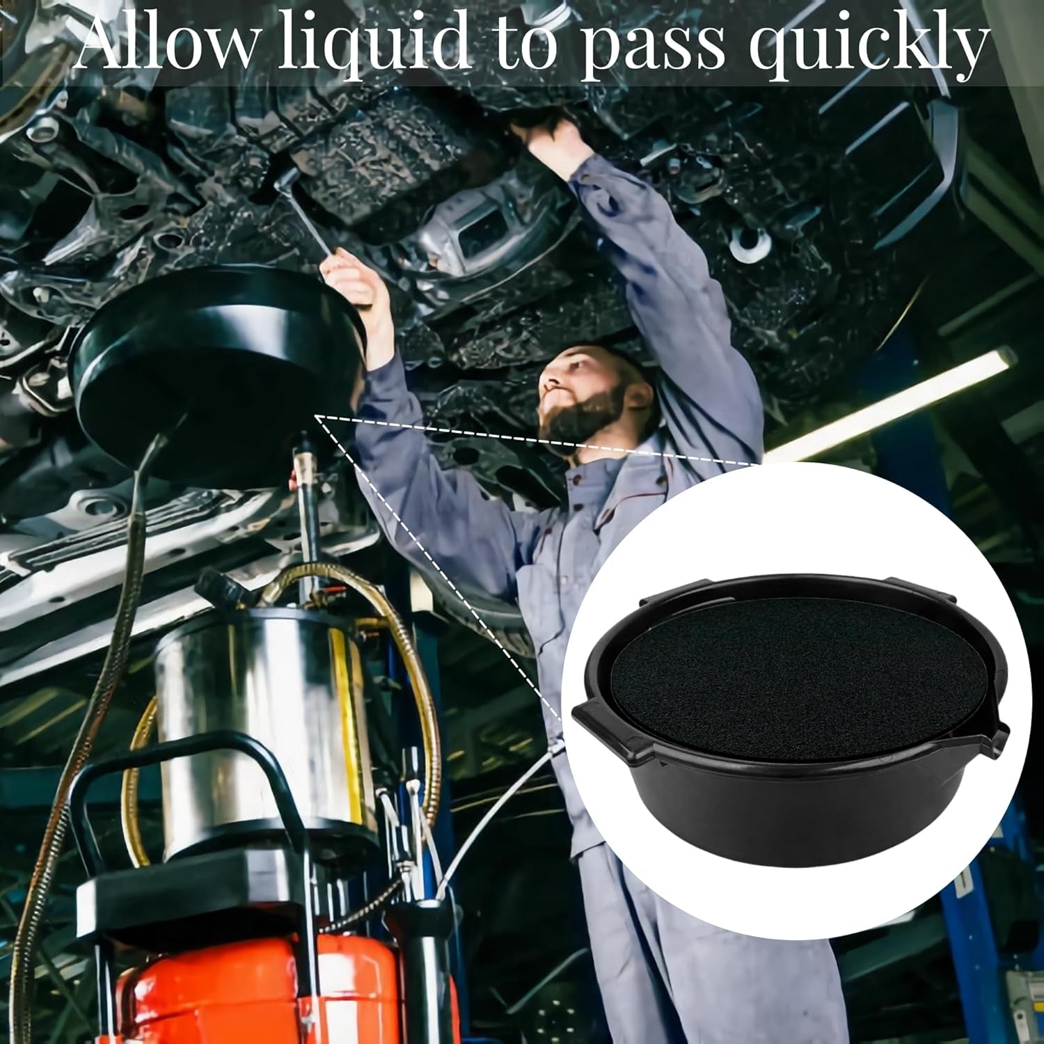 Oil Drain Splash Pad, 15 Inch round No Splatter Pad Oil Splash Pad Fits Most Oil Drains anti Splash Oil Change Mat for Mechanics and Automotive Techs