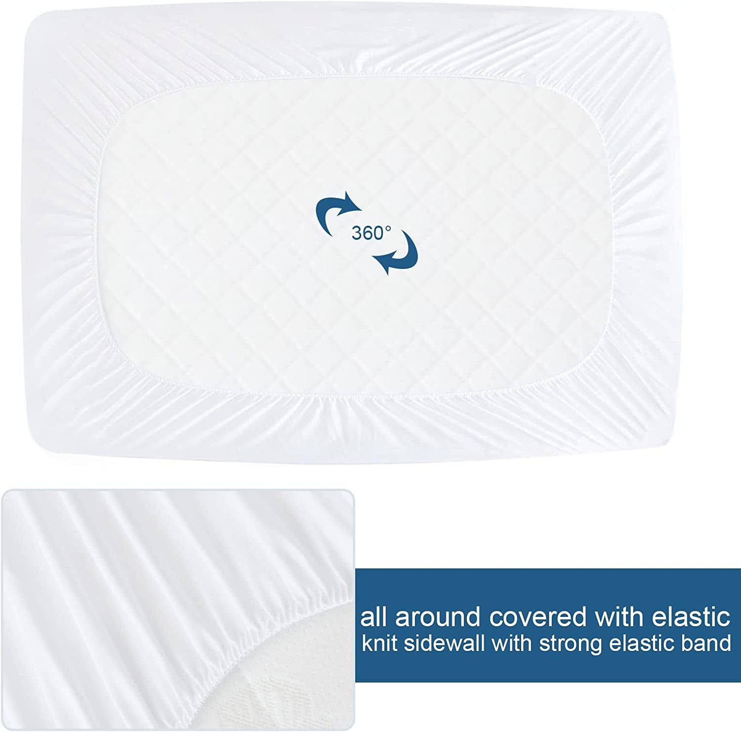 Twin Mattress Protector Waterproof Soft & Breathable Terry, Noiseless Twin Mattress Cover Fitted Sheets up -14'' Twin Mattress Protector for Kids Bed Cover Twin Size Mattress Pad Protecor Machine Wash