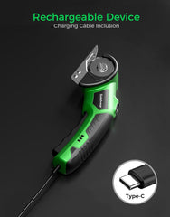 Glam Cardboard Cutter, Rechargeable Cordless Electric Scissors, Safety Lock & LED Light, Powerful Cutting for Cardboard Box, Plastic, Leather