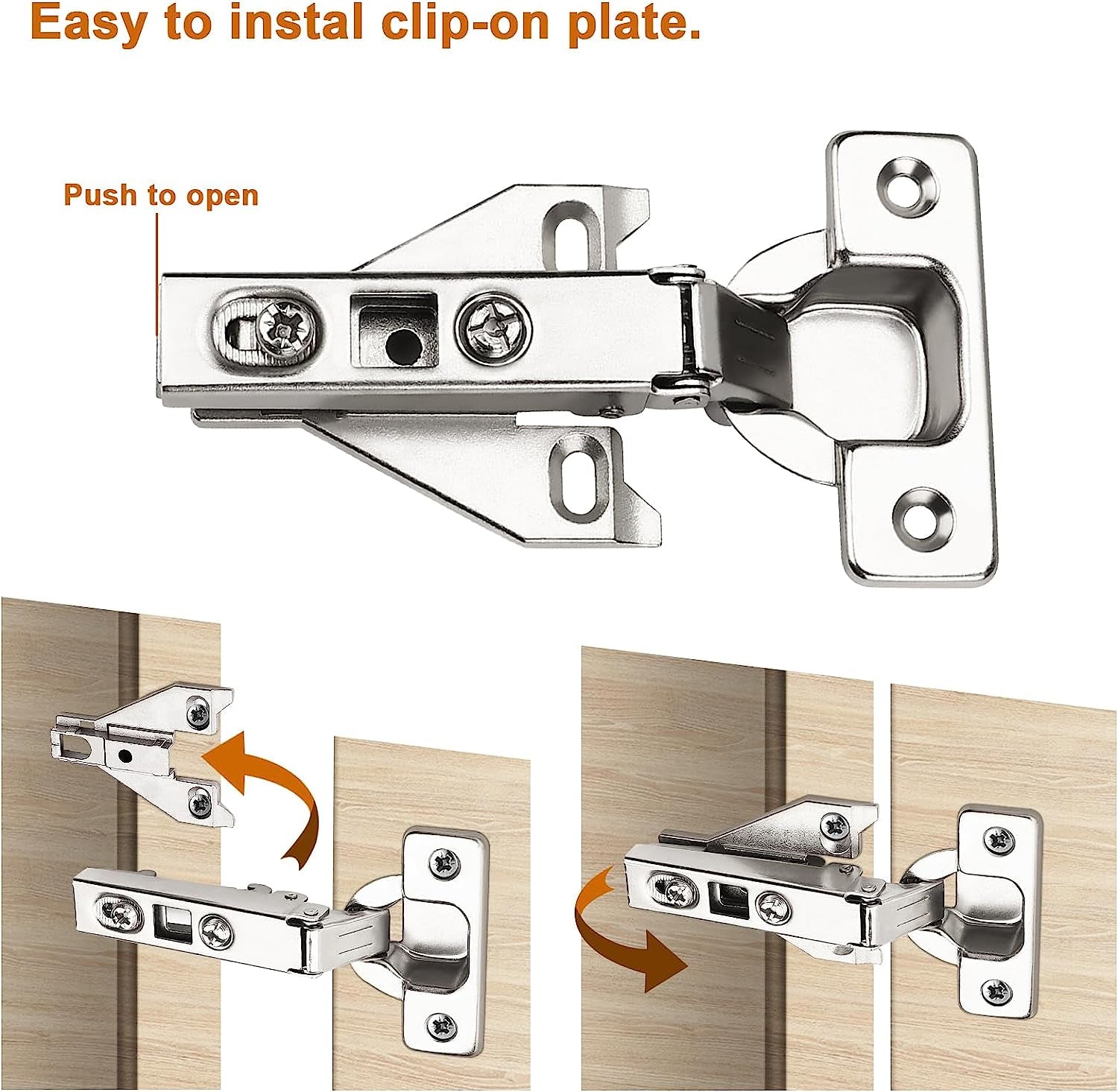 1 Pair(2 Pack) Kitchen Cabinet Hinges for Face Frame Cabinet, Concealed Cabinet Hinges Brushed Satin Nickel with Mounting Screws