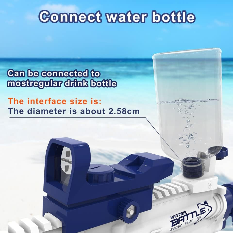 Electric Water Gun, Water Guns for Adults Kids, up to 25 FT Long Range, Water Gun That Can Hold Water Bottles, Toys for Pool, Beach, Outdoor Activities