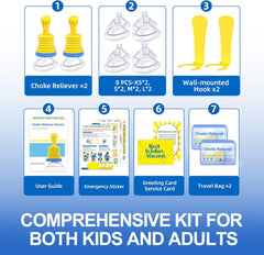 Glam 2-Pack Choking Rescue Kit Device for Kids and Adults with Wall-Mounted Hooks