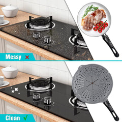 Glam Silicone Splatter Screen for 10, 11 and 12 Inch Frying Pan, Foldable Splash Guard, Multi-Use Grease Splatter Guard/Trivet Mat, 12" Non-Stick Oil Splatter Guard, Dishwasher Safe, BPA Free, Gray