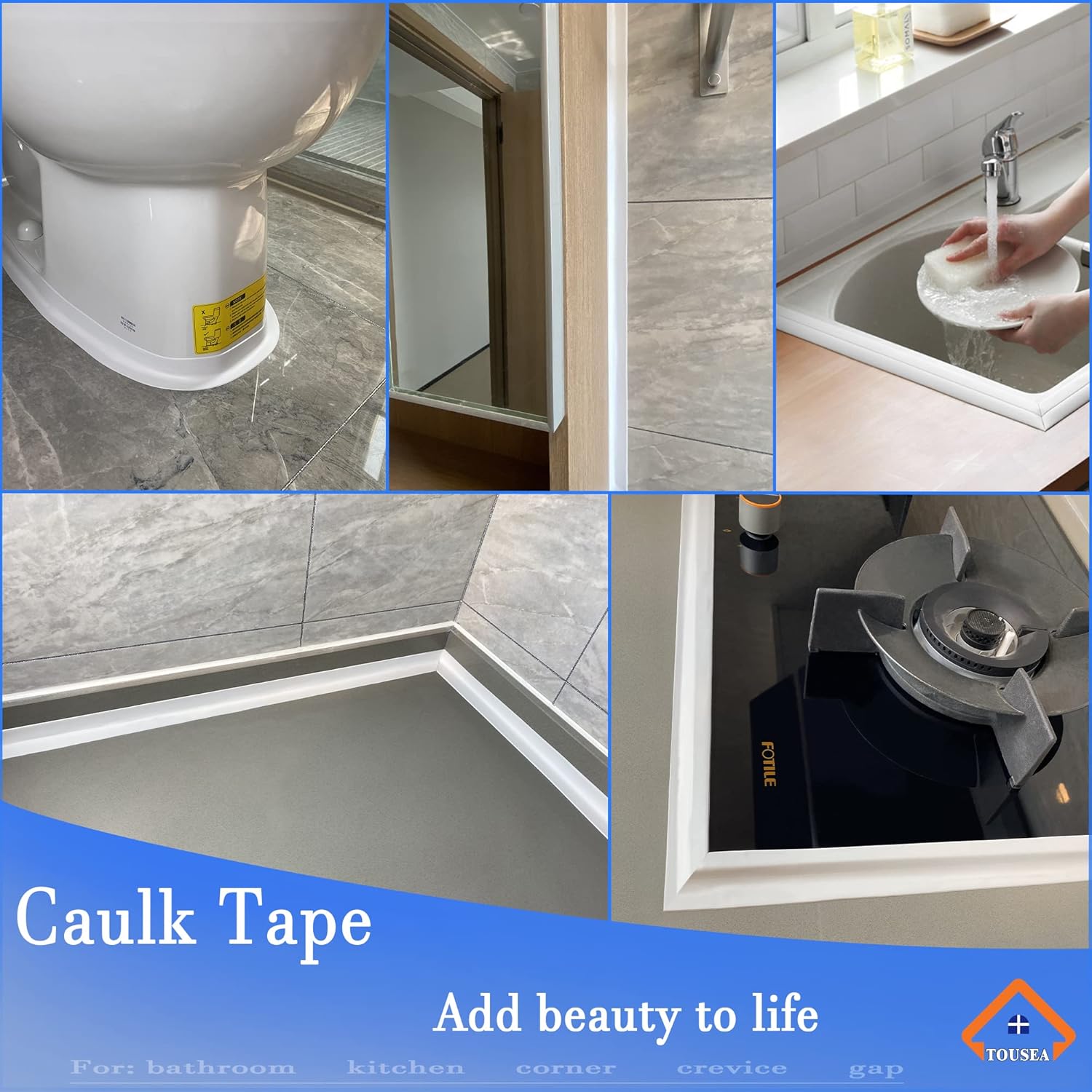 Glam Caulking Sealing Tape for Bathroom, Toilet, Kitchen Countertop, Bathroom, Toilet