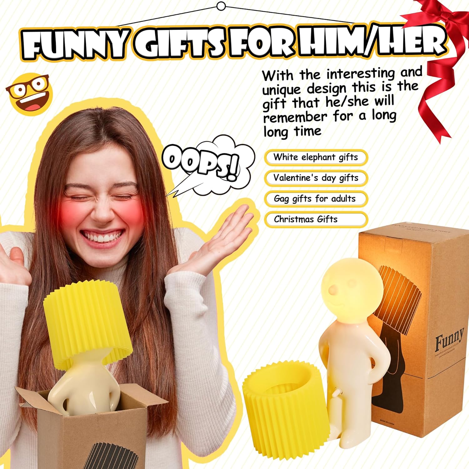 Glam Naughty Lamp, Bedside Night Light, Birthday Christmas Gifts for Men Women Boyfriend Girlfriend Husband Wife, Mens Gifts, Valentines Day Gifts for Him Her, Funny Gag Gifts