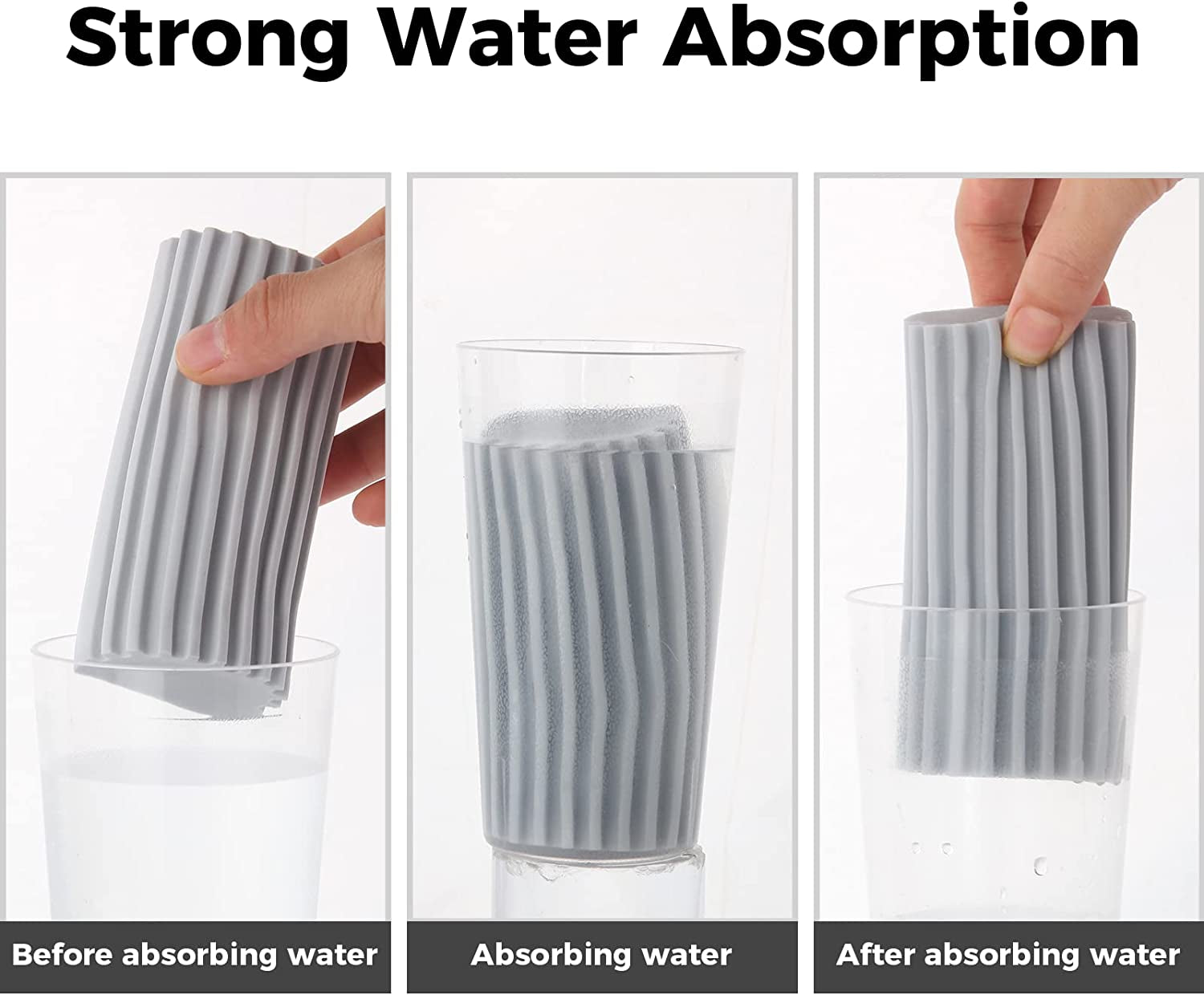 4-Pack Damp Clean Duster Sponge, Sponge Cleaning Brush, Duster for Cleaning Blinds, Glass, Baseboards, Vents, Railings, Mirrors,Window Track Grooves and Faucets(Gray)