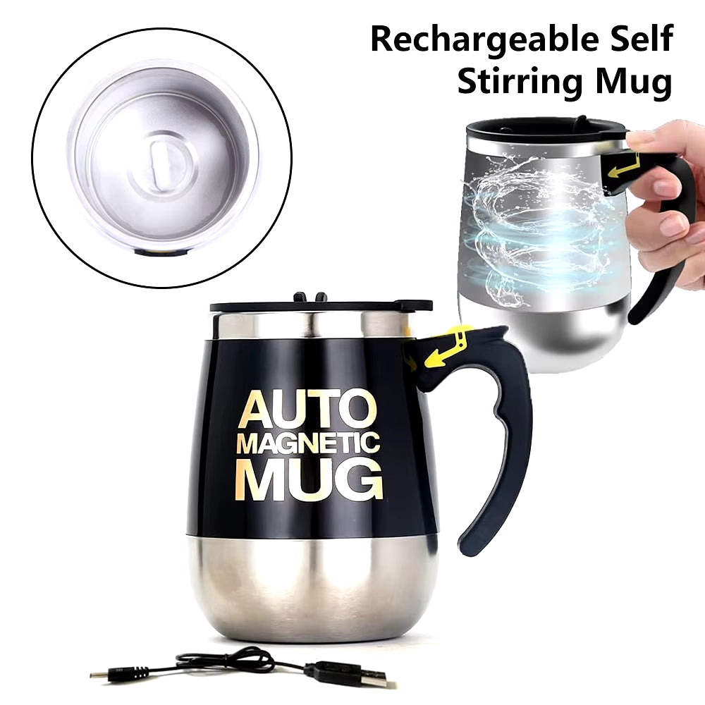 Automatic Stirring Cup Magnetic Cup 304 Stainless Steel Intelligent Coffee Milk Stirrer Court Office Stirring Cup Insulation Cup