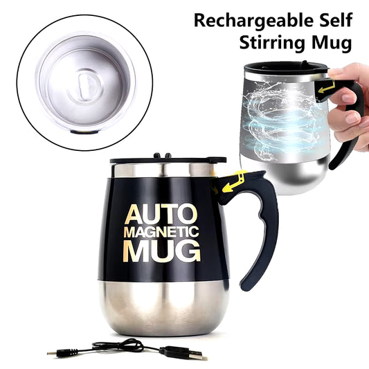 Automatic Stirring Cup Magnetic Cup 304 Stainless Steel Intelligent Coffee Milk Stirrer Court Office Stirring Cup Insulation Cup