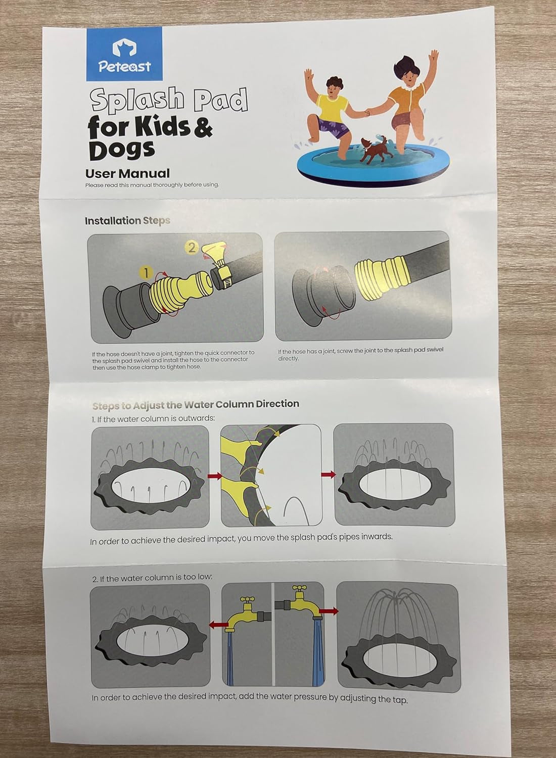 Glam Dog Splash Pad 51" Anti-Slip Dog Pool for Large Dogs