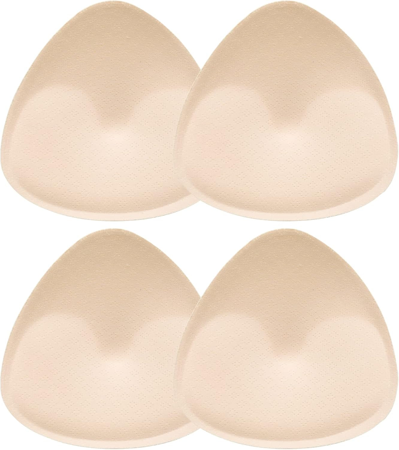 Glam 2 Pairs Bra Pads Inserts, Triangle Breathable Bra Inserts Skin Color Removable Breast Padding Bra Pads for Women Girls