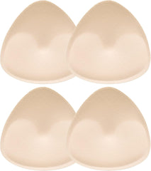 Glam 2 Pairs Bra Pads Inserts, Triangle Breathable Bra Inserts Skin Color Removable Breast Padding Bra Pads for Women Girls