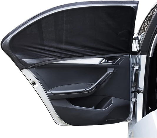 Universal Car Window Shade, 2 Pack Car Rear Side Window Sunshade for Sun Glare, UV Rays and Privacy Protection, Universal for Most Cars, Suvs, Sedans, Baby Car Shades for Side Window (Rear)