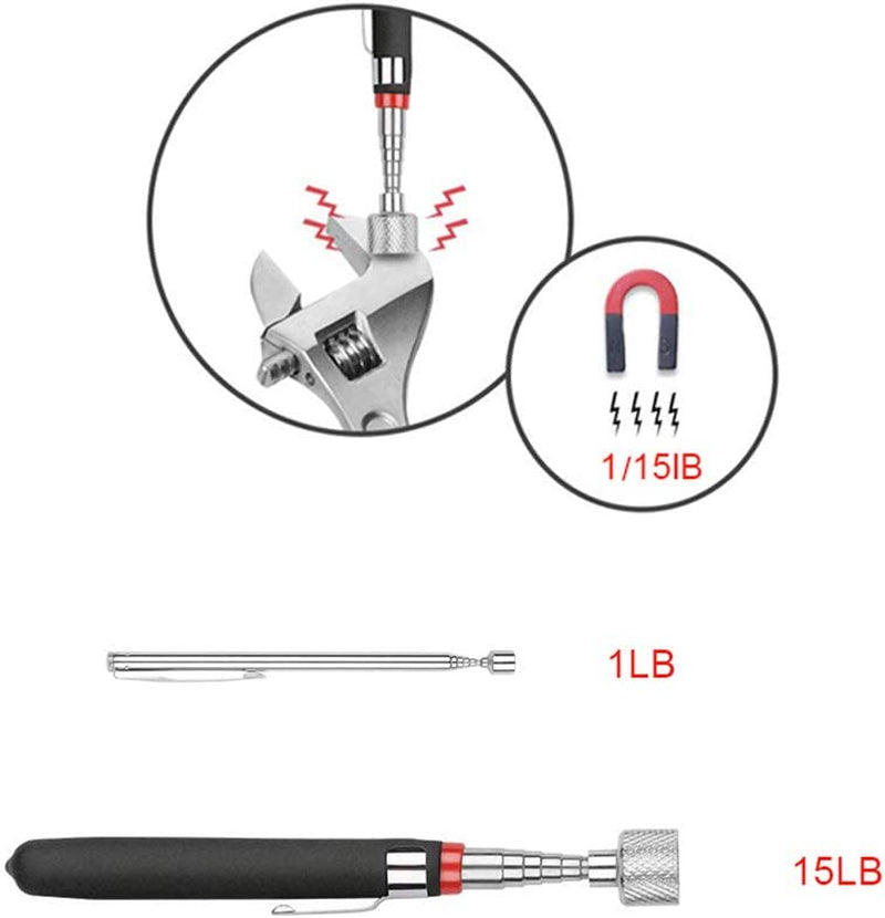 3 Pack Telescoping Magnet Pick-Up Tool Set - Retrieving Telescoping Magnet Pickup Tools,Extendable Magnetic Pick up Tools,Bendable Spring Magnet Stick