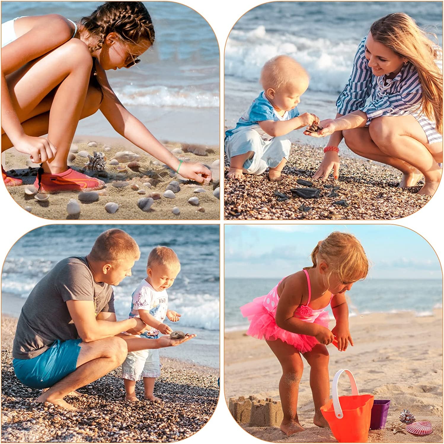 Glam Beach Mesh Shovel with Mesh Beach Bag for Shell Collecting