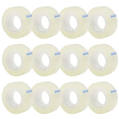 12 Rolls Transparent Tape Refills, Clear Tape, All-Purpose Transparent Glossy Tape for Office, Home, School