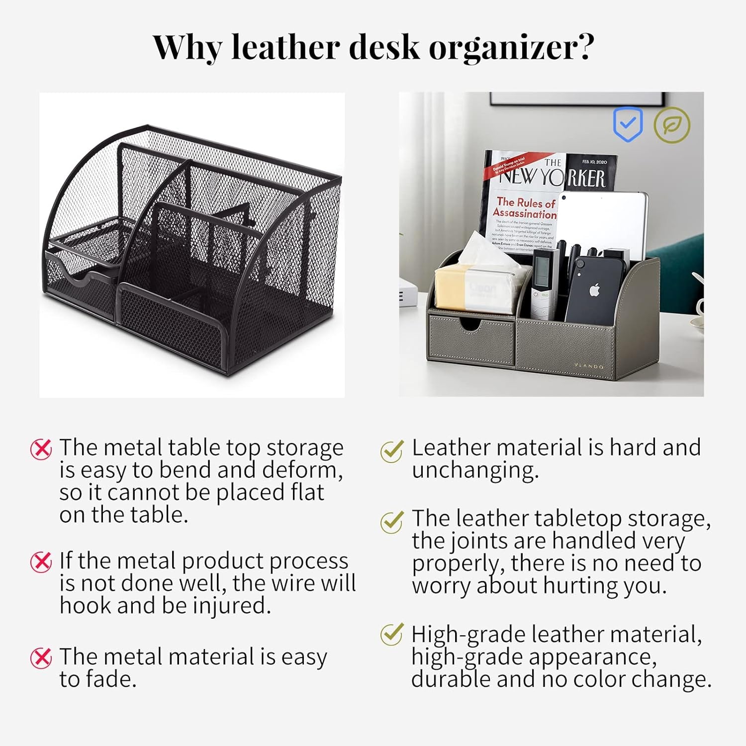 Office Supplies Desk Organizer Caddy – Desktop Hanging File & Document Storage Holder with Drawer (Grey, Set of 1)
