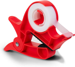 Wrapping Paper Clamps - 2 Gift Wrapping Paper Holder Clamps with Integrated Tape Dispensers, Simple Gift Wrap Table Clamps, Wrapping Paper Holder Clips and Tape Dispensers (Cherry Red)