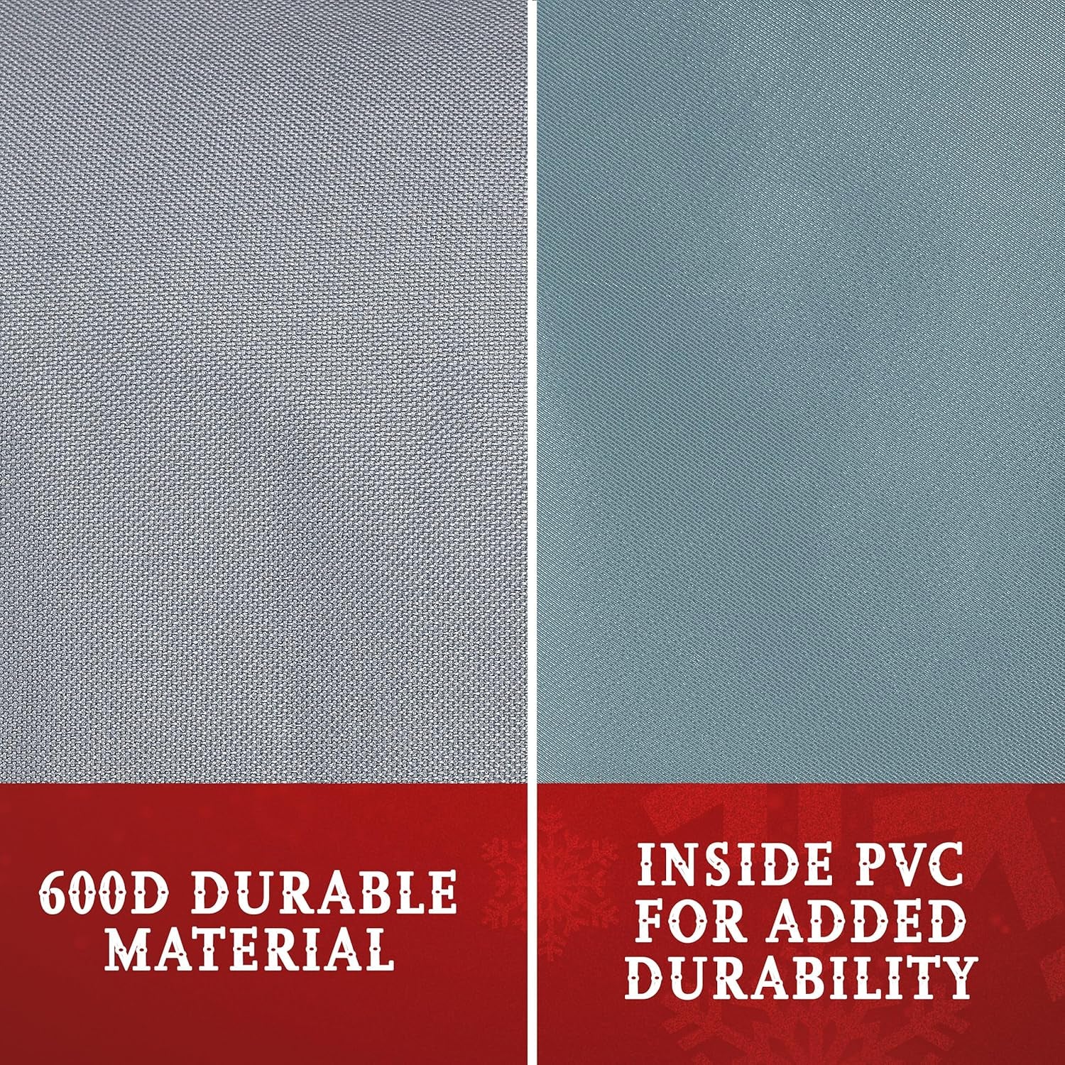 Premium Christmas Light Storage Bag – Heavy Duty Tear Proof 600D/Inside PVC Material with Reinforced Handles - with 3 Reels Stores up to 375 Ft of Mini Christmas Tree Lights & Extension Cords - Gray